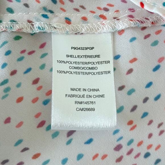 Parker Dottie Confetti Ruffle Top NEW Size Small Feminine Multicolor Office - Picture 6 of 9
